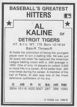 1987 TCMA 1982 Greatest Hitters #8 Al Kaline Back