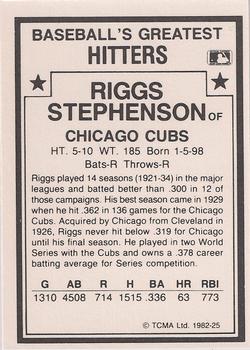 1987 TCMA 1982 Greatest Hitters #25 Riggs Stephenson Back