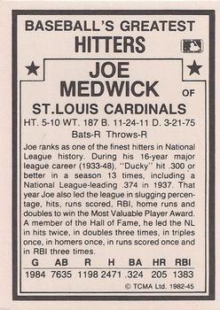 1987 TCMA 1982 Greatest Hitters #45 Joe Medwick Back