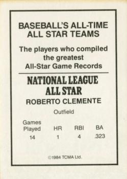 1984 TCMA All-Time All Stars #NNO Roberto Clemente Back