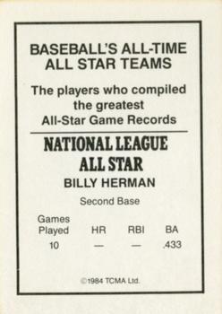 1984 TCMA All-Time All Stars #NNO Billy Herman Back