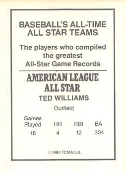 1984 TCMA All-Time All Stars #NNO Ted Williams Back