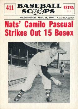 1961 Nu-Cards Baseball Scoops #411 Camilo Pascual   Front
