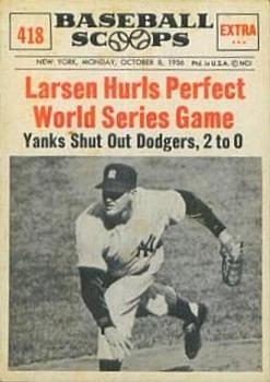 1961 Nu-Cards Baseball Scoops #418 Don Larsen   Front