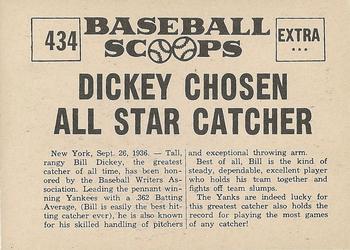 1961 Nu-Cards Baseball Scoops #434 Bill Dickey   Back