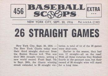 1961 Nu-Cards Baseball Scoops #456 New York Giants Back