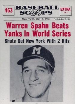 1961 Nu-Cards Baseball Scoops #463 Warren Spahn   Front