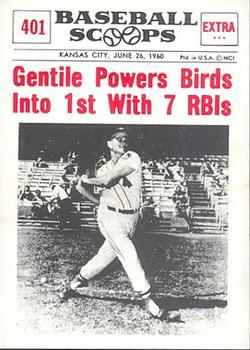 1961 Nu-Cards Baseball Scoops #401 Jim Gentile   Front