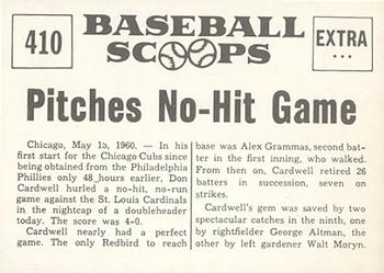 1961 Nu-Cards Baseball Scoops #410 Don Cardwell   Back