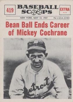 1961 Nu-Cards Baseball Scoops #419 Mickey Cochrane   Front