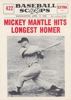1961 Nu-Cards Baseball Scoops #422 Mickey Mantle   Front