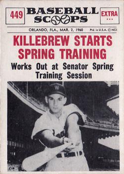 1961 Nu-Cards Baseball Scoops #449 Harmon Killebrew   Front