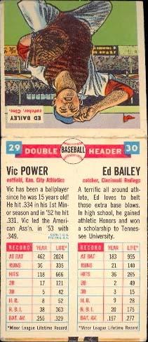 1955 Topps Double Header #29-30 Vic Power / Ed Bailey Back