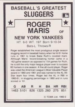 1987 TCMA 1982 Greatest Sluggers  #2 Roger Maris Back