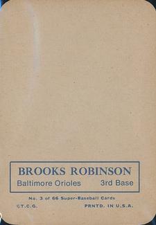 1969 Topps Super #3 Brooks Robinson Back