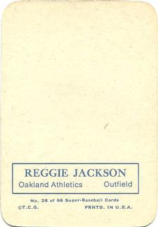 1969 Topps Super #28 Reggie Jackson Back