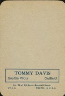 1969 Topps Super #32 Tommy Davis Back