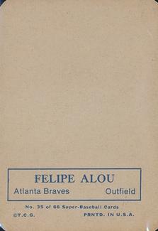 1969 Topps Super #35 Felipe Alou Back