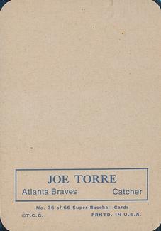 1969 Topps Super #36 Joe Torre Back