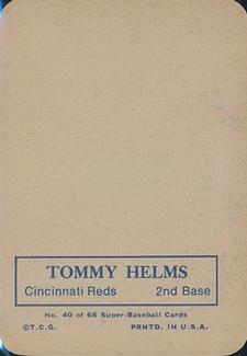 1969 Topps Super #40 Tommy Helms Back