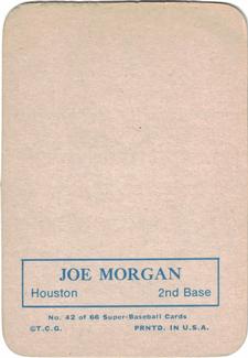 1969 Topps Super #42 Joe Morgan Back