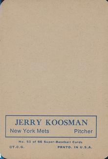 1969 Topps Super #51 Jerry Koosman Back
