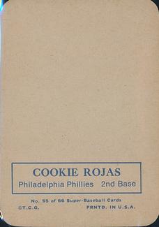 1969 Topps Super #55 Cookie Rojas Back