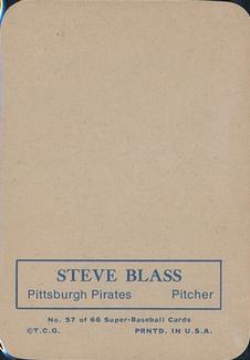 1969 Topps Super #57 Steve Blass Back