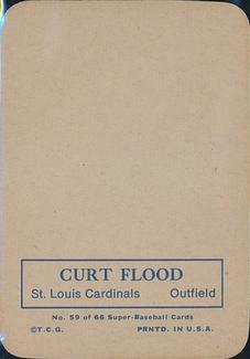 1969 Topps Super #59 Curt Flood Back