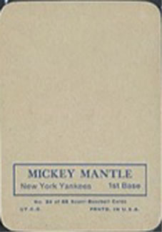 1969 Topps Super #24 Mickey Mantle Back