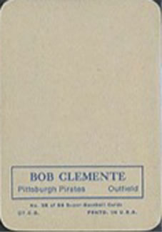 1969 Topps Super #58 Bob Clemente Back
