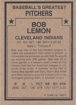 1982 TCMA Baseball's Greatest Pitchers (Tan Back) #2 Bob Lemon Back
