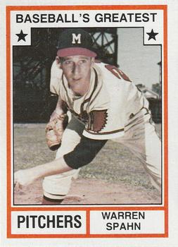 1982 TCMA Baseball's Greatest Pitchers (Tan Back) #7 Warren Spahn Front