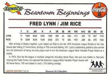 2001 Sunoco Dream Team #7 Fred Lynn /  Jim Rice Back