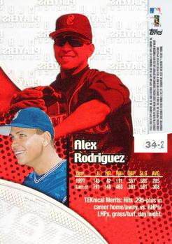 2000 Topps Tek - Pattern 02 #34-2 Alex Rodriguez Back