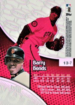 2000 Topps Tek - Pattern 07 #13-7 Barry Bonds Back