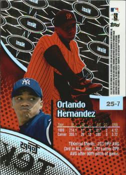 2000 Topps Tek - Pattern 07 #25-7 Orlando Hernandez Back
