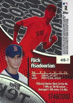 2000 Topps Tek - Pattern 07 #45-7 Rick Asadoorian Back