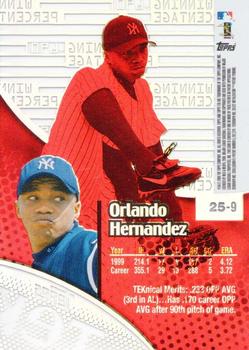 2000 Topps Tek - Pattern 09 #25-9 Orlando Hernandez Back