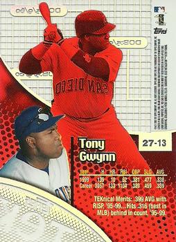 2000 Topps Tek - Pattern 13 #27-13 Tony Gwynn Back