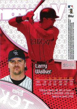 2000 Topps Tek - Pattern 14 #23-14 Larry Walker Back