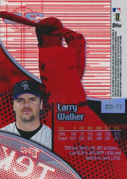 2000 Topps Tek - Pattern 17 #23-17 Larry Walker Back