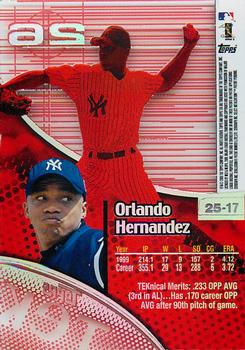 2000 Topps Tek - Pattern 17 #25-17 Orlando Hernandez Back