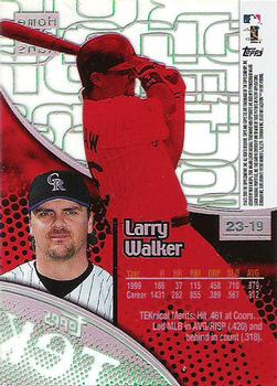 2000 Topps Tek - Pattern 19 #23-19 Larry Walker Back