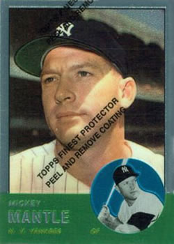 1996 Topps - Mickey Mantle Commemorative Reprints Finest Refractor #13 Mickey Mantle Front