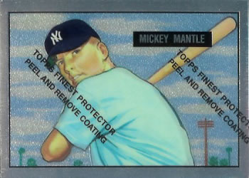 1996 Topps - Mickey Mantle Commemorative Reprints Finest Refractor #1 Mickey Mantle Front
