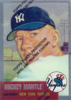 1996 Topps - Mickey Mantle Commemorative Reprints Finest Refractor #3 Mickey Mantle Front