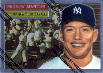 1996 Topps - Mickey Mantle Commemorative Reprints Finest Refractor #6 Mickey Mantle Front