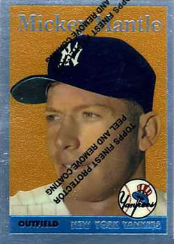1996 Topps - Mickey Mantle Commemorative Reprints Finest Refractor #8 Mickey Mantle Front