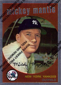1996 Topps - Mickey Mantle Commemorative Reprints Finest Refractor #9 Mickey Mantle Front